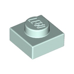 3024-152 Platte plaat 1x1 aqua, licht NIEUW *1B167