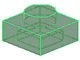 3024-20 Platte plaat 1x1 transparant groen NIEUW *1B167