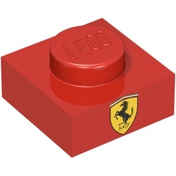 3024pb013-5 Platte plaat 1x1 met Ferrari Embleem rood NIEUW *5S043