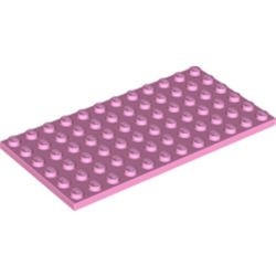 3028-104 Platte plaat 6x12 roze, helder NIEUW *5K0000