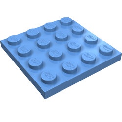 3031-42 Platte plaat 4x4 blauw, midden NIEUW *5K0000