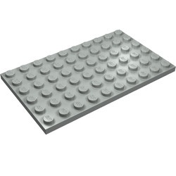 3033-9G Platte plaat 6x10 lichtgrijs (klassiek) gebruikt *1A044