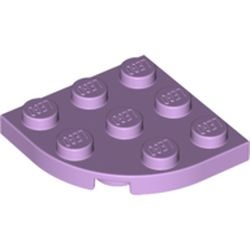 30357-154 Platte plaat 3x3 afgeronde hoek lavender, licht NIEUW *1B234
