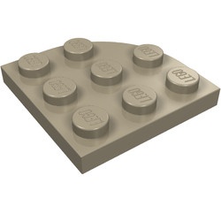 30357-69 Platte plaat 3x3 afgeronde hoek crème,donker NIEUW *1B234