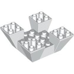 30373-1 Dakpan 65 graden omgekeerd 6x6x2 vierkant met uitsnedes wit NIEUW *1L000