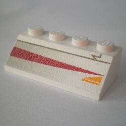 3037px5-1G Dakpan bedrukt 45 2x4 met Jedi Starfighter patroon LINKS wit gebruikt *5R000