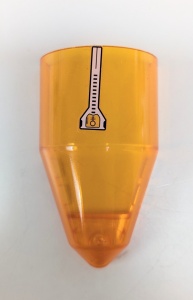 30384pb02-98G Ruit 7x4x2 rond met Instrument (Sticker) transparant oranje gebruikt *5S016