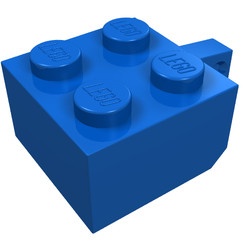 30389a-7G Scharniersteen 2x2 - 1 vinger ZONDER asgat blauw gebruikt *