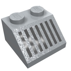 3039p05-86 Dakpan bedrukt 45 2x2 met zwarte grill grijs, licht (blauwachtig) NIEUW *0K000