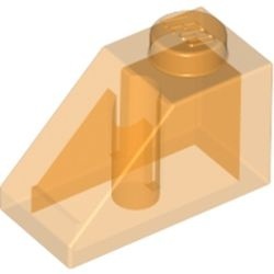 3040-98 Dakpan 45 graden 1x2 transparant oranje NIEUW *1B130