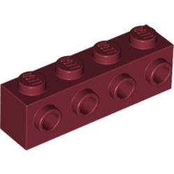 30414-59 Steen 1x4 met noppen één zijde rood, donker NIEUW *5K0000