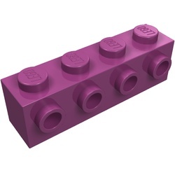 30414-71G Steen 1x4 met noppen één zijde magenta gebruikt *5K0000