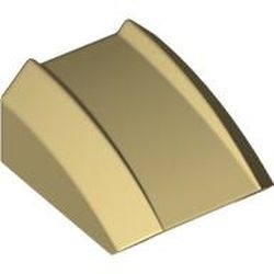 30602-2 Dakpan rond 2x2 ribbeltjes (geen noppen bovenop) crème gebruikt *1D028