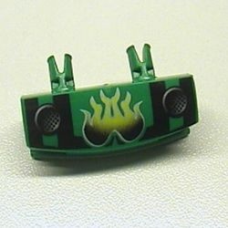 30622pb01-G Technic 1x4 Grill met twee pinnen en vuur patroon groen gebruikt *5S021