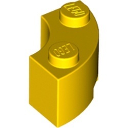 3063-3G Steen 2x2 gebogen (Macaroni) geel gebruikt *1R015