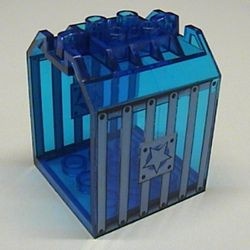 30639pb01-14G Container, Box met gevangenisstrepen en ster transparant donkerblauw gebruikt *5S007