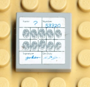 3068bpb0159-86G Tegel 2x2 vingerafdrukken (Sticker) grijs, licht (blauwachtig) gebruikt *5T05-19