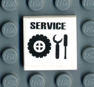 3068bpb0188-1G Tegel 2x2 met SERVICE en gereedschap (Sticker) wit gebruikt *5T05-08