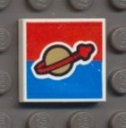 3068bpb0353-1 Tegel 2x2 Classic space blauw en rood wit NIEUW *