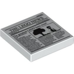 3068bpb0431-1G Tegel 2x2 LEGO NEWS wit gebruikt *5T05-11