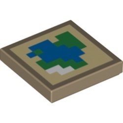 3068pb1103-2 Tegel 2x2 Pixel achtergrond (Minecraft) crème NIEUW *