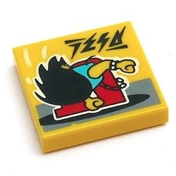 3068pb1551-3 Tegel 2x2 Beatbit Album Cover - Headbanger geel NIEUW *