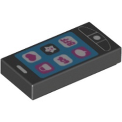 3069bpb0277-11 Tegel 1x2 telefoon met icoontjes zwart NIEUW *