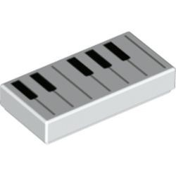 3069bpb0761-1 Tegel 1x2 Deel pianotoetsenbord wit NIEUW *