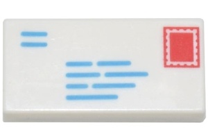 3069bpb0851-1 Tegel 1x2 Brief met postzegel en retour adres wit NIEUW *