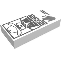 3069bpx34-1G Tegel 1x2 Cowboy en hand wit gebruikt *5T02-06