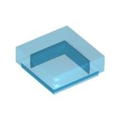 3070b-14G Tegel 1x1 transparant donkerblauw gebruikt *1B338