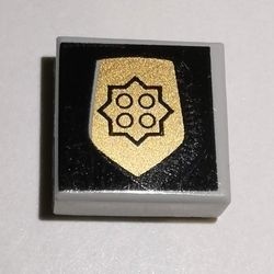 3070bpb006-86 Tegel 1x1 met Politie badge grijs, licht (blauwachtig) NIEUW *
