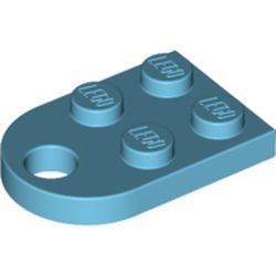 3176-156 Platte plaat 2x2 met gat voor trekhaak (oog) blauw, middenazuur NIEUW *1B326