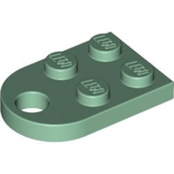 3176-48 Platte plaat 2x2 met gat voor trekhaak (oog) groen, zandkleurig NIEUW *1B326