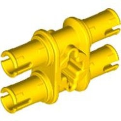 32138-3 Technic, dubbele pin met asgat geel NIEUW *1A068
