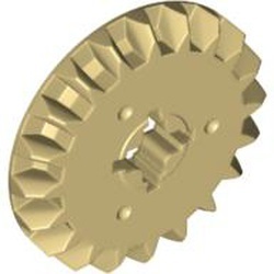 32198-2 Technic, Tandwiel 20 tanden PLAT met ASgat crème NIEUW *0D030