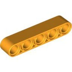 32316-110 Technic, Hefbalk 1x5 dik oranje, lichthelder NIEUW *1DT00