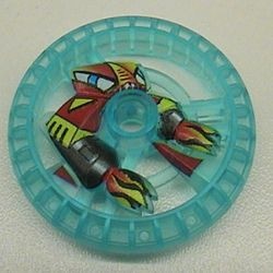 32358pb01-15G Technic Disk 5x5 met Flame RoboRider Talisman Wheel patroon transparant lichtblauw gebruikt *5S011