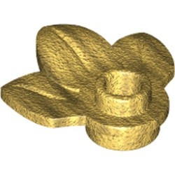 32607-115 Drie blaadjes met nop goud, parel NIEUW *5C078