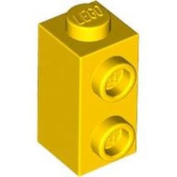 32952-3 Steen 1x2 HOOG met twee noppen zijde geel NIEUW *1B037