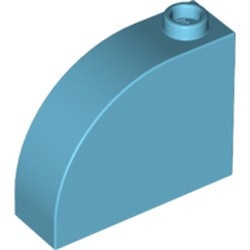 33243-156 Steen, 1x3x2 ronde top 90 graden massief blauw, middenazuur NIEUW *1L112