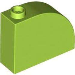 33243-34G Steen, 1x3x2 ronde top 90 graden massief lime gebruikt *1L112