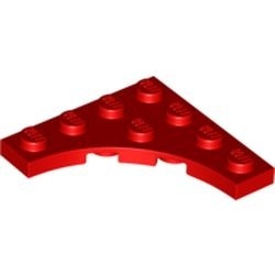 35044-5 Platte plaat 4x4 vierkant met ronde uitsnede rood NIEUW *5D0000