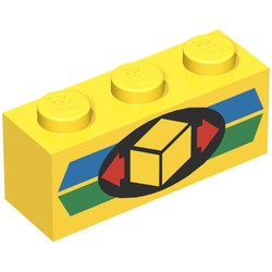 3622pb008-3G Steen 1x3 met Cargo logo geel gebruikt *5V03-03