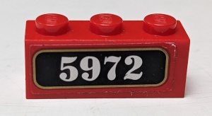 3622pb022-5G Steen 1x3 met 5972 (Sticker) rood gebruikt *5V03-02