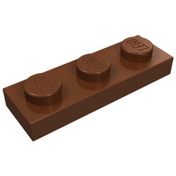 3623-88G Platte plaat 1x3 bruin, roodachtig gebruikt *1B369