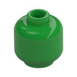 3626-36G Steen, minifig dikrond, geblokte OF open nop groen, helder gebruikt *