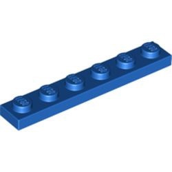 3666-7 Platte plaat 1x6 blauw NIEUW *1B175