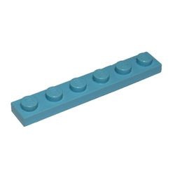 3666-72G Platte plaat 1x6 blauw, Maersk gebruikt *1B372