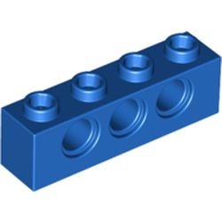 3701-7G Technic, steen 1x4 met 3 gaten blauw gebruikt *1D055